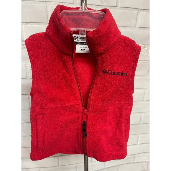 Columbia Vest Infant Red Fleece 24 Months Sportswear Outdoor Kids - Picture 1 of 3